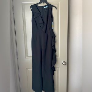 Women’s Antonio Melani Black Eva Ruffle Front Jumpsuit size 2 US | UK 6